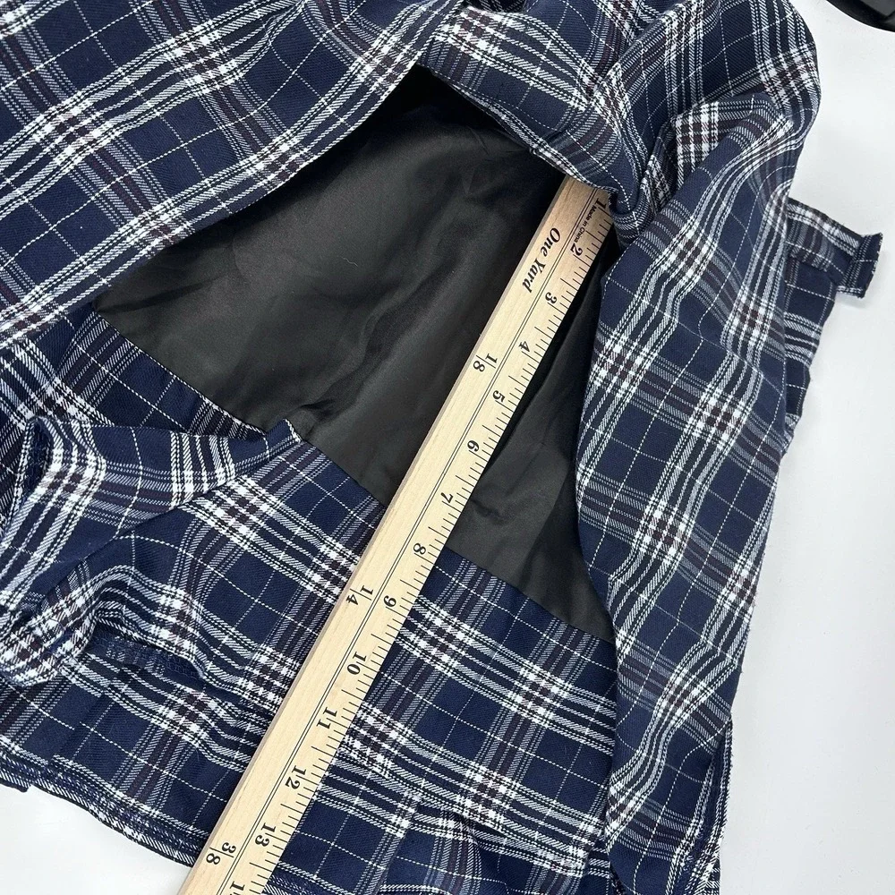 Y2K Plaid Pleated Dark Academia Mini Skort 28 Coquette Schoolgirl Preppy Kawaii